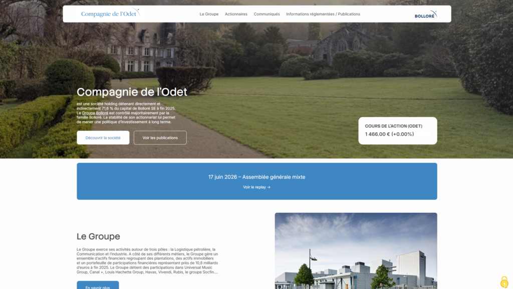Bannière pour la page d'accueil Compagnie de l'Odet
